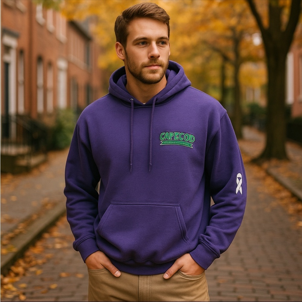 Cape Cod Men’s Purple Shellfish & Seafood Co. Inc Hoodie Sweatshirt XL